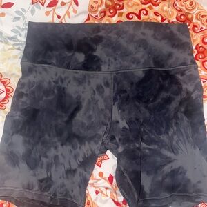 lululemon athletica Black Tie-Dye Bike Shorts